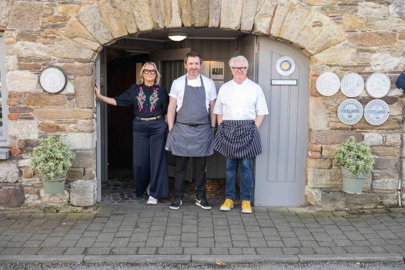 Máire and Paul Flynn with guest chef Patrick Powell at The Tannery, Dungarvan during Waterford Festival of Food. Picture: Joleen Cronin