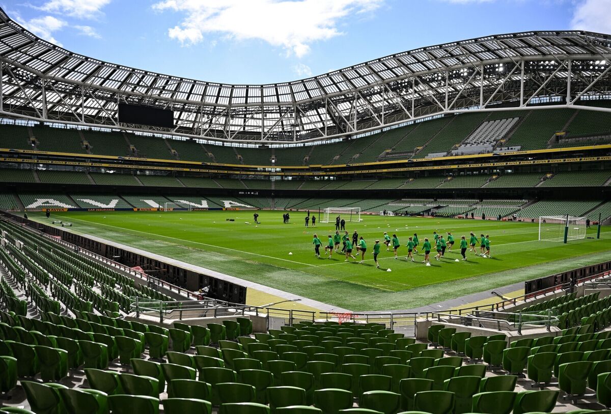 Players during a Republic of Ireland women's training session at the Aviva Stadium. Pic: Stephen McCarthy/Sportsfile.