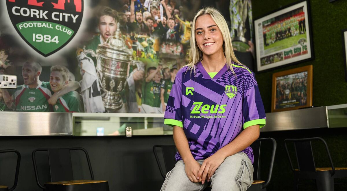 It’s been two years since Cork City FC launched Rebel Amy Clothing. Because they produce their own designs, it means they have creative freedom to make kits like their latest — the bold 2026 away strip. Picture: Doug Minihane