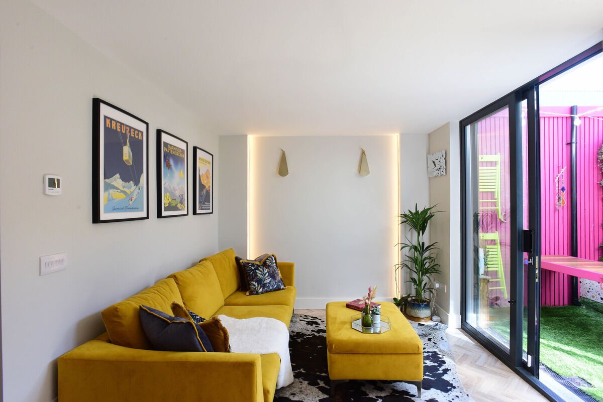 LED strips provide ambient lighting in Jennifer Sheahan's living room. Picture: Moya Nolan