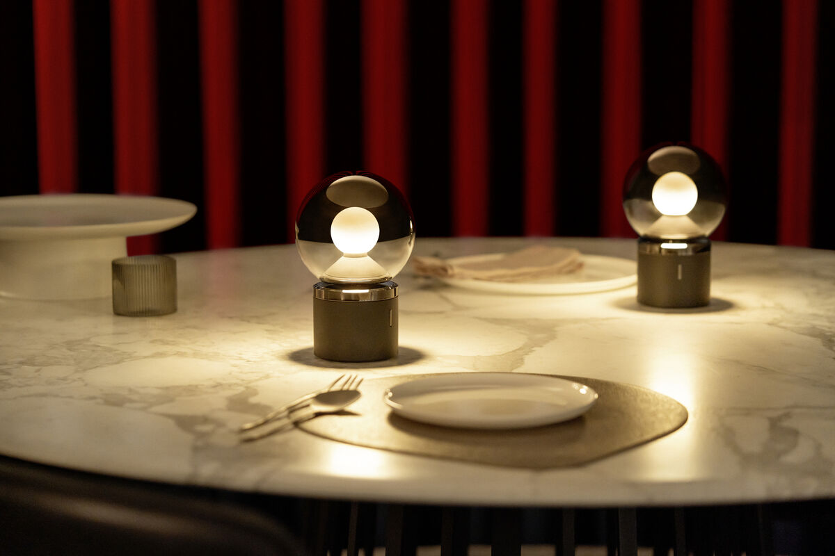 Occhio Luna Pura wireless lamps: With wireless, Bluetooth, and touch-operational functionality, the lighting can be curated to a glow that instantly changes the mood and atmosphere of a room. Occhio Luna Pura wireless lamps: With wireless, Bluetooth, and touch-operational functionality, the lighting can be curated to a glow that instantly changes the mood and atmosphere of a room.