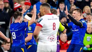 <p>Sam Prendergast scored Leinster's bonus point try against Ulster. Pic: ©INPHO/Morgan Treacy</p>