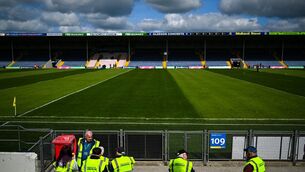 <p>Maors gather in their positions before the Munster GAA Senior Hurling Championship Round 1 match between Tipperary and Cork at FBD Semple Stadium in Thurles, Tipperary. Photo by Brendan Moran/Sportsfile</p>