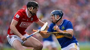 <p>Jason Forde of Tipperary is tackled by Robert Downey of Cork during the Munster GAA Senior Hurling Championship Round 1 match between Tipperary and Cork at FBD Semple Stadium in Thurles, Tipperary. Photo by Brendan Moran/Sportsfile</p>