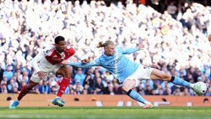 <p>Erling Haaland scored a 65th minute winner for Manchester City against Arsenal. Pic: Martin Rickett/PA Wire.</p>