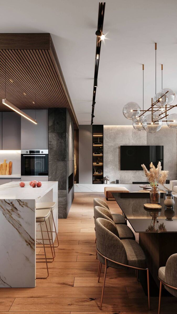 Good lighting creates hierarchy. In a kitchen it might be the island or the dining table. Good lighting creates hierarchy. In a kitchen it might be the island or the dining table.