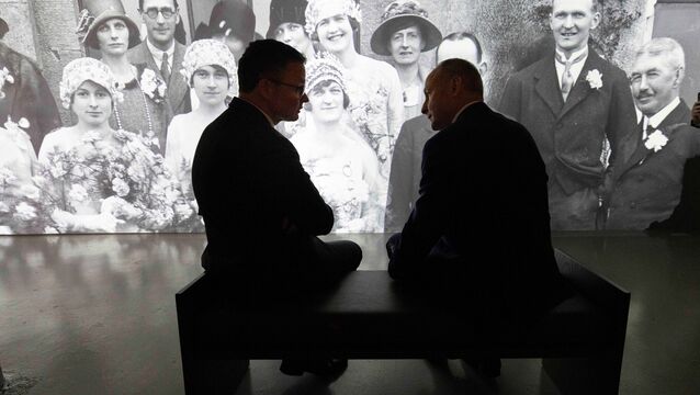 <p>Culture minister Patrick O’Donovan and Taoiseach Micheál Martin at the official launch of the 1926 Census on Saturday. Picture: Maxwells</p>