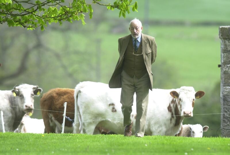 JP Donleavy on his farm at Levington in Co Westmeath in 2004. Picture: Photocall Ireland.