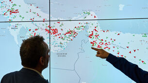 <p>The US naval blockade of the Strait of Hormuz is designed to stop Iran from exporting energy or importing food, industrial parts, or weaponry by sea. Photo: AP/Ebrahim Noroozi</p>