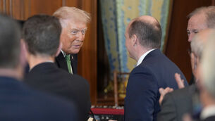 <p>Gordon Lyons met US president Donald Trump at the Capitol during his visit. Picture: Niall Carson/PA</p>
