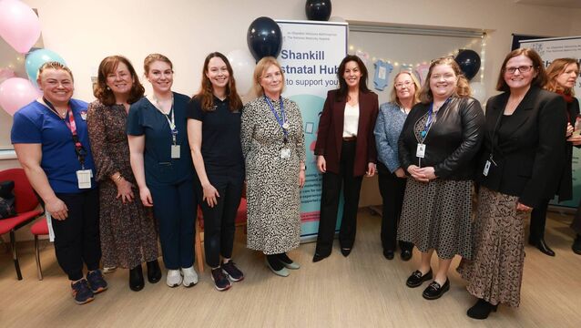 <p>Health minister Jennifer Carroll MacNeill with healthcare workers at one of the new postnatal hubs in Shankill, Dublin. It comes after the success of hubs in Cork, Kerry, Carlow-Kilkenny, Sligo, and Galway. </p>