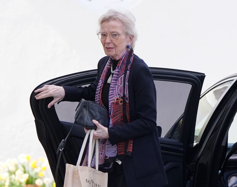 Former President Mary Robinson arrives for the meeting of the Council of State. Picture: Niall Carson/PA