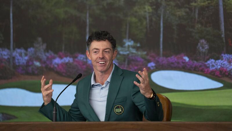 MEET THE PRESS: Masters champion Rory McIlroy at his post-round media conference: 'I think of all the big sports, it's the most challenging mentally.' 