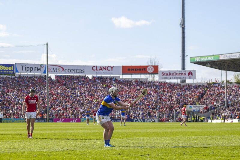 Darragh McCarthy converts a free last Sunday. Tipp only missed one free where Cork had six go wide in Thurles. Picture: INPHO/James Lawlor