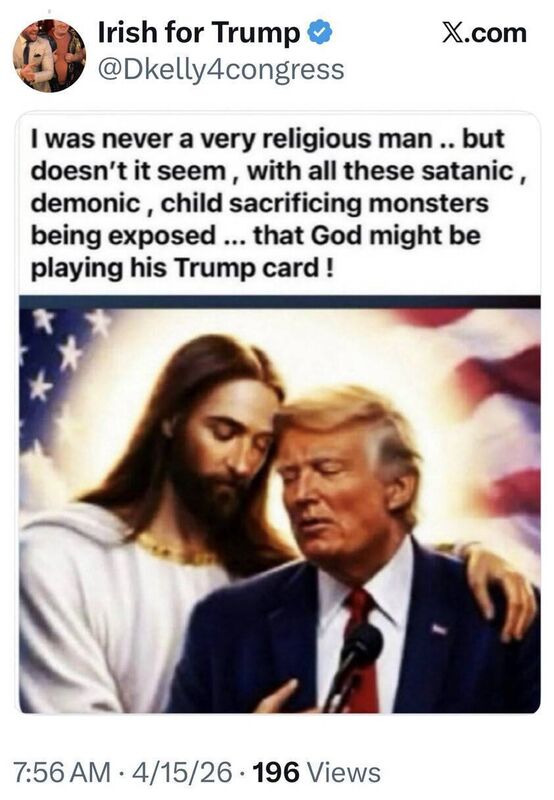 Donald Trump shared an  AI-generated image of himself and Jesus. 