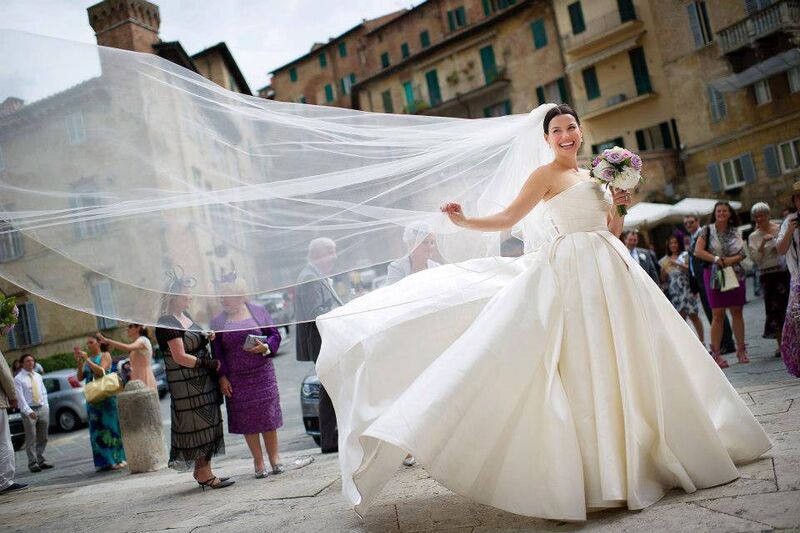Caroline Morahan on her wedding day in Tuscany.