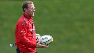 <p>Munster senior coach Mike Prendergast. Pic: James Crombie/Inpho</p>