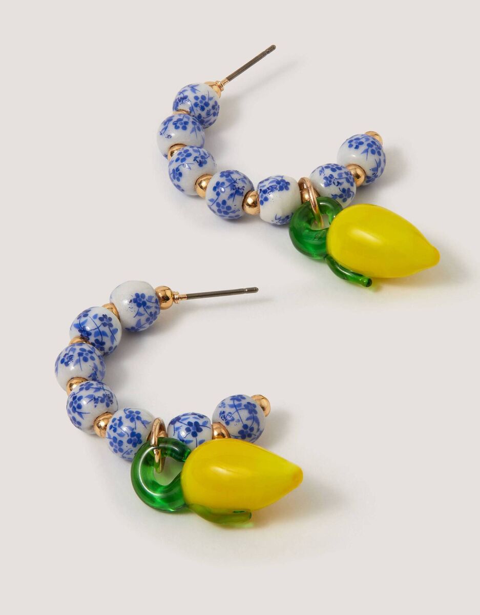 Lemon Charm Bead Earrings, €24, Monsoon