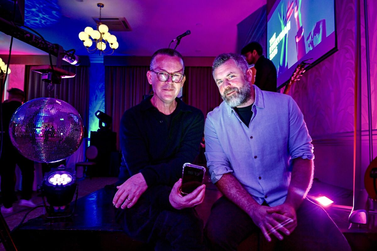 Enda Walsh and Mick Flannery at the Metropole hotel. Picture: Chani Anderson