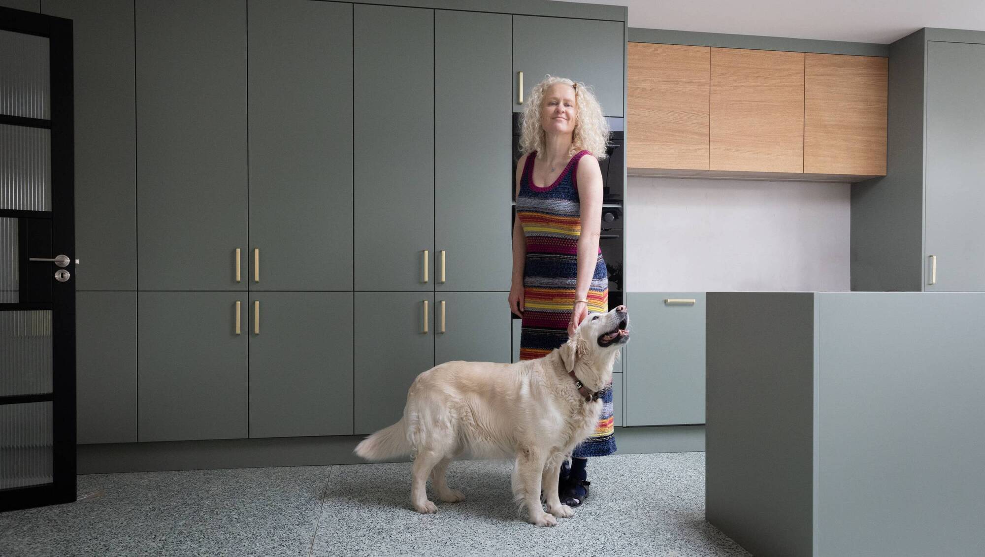 Emily Quinn and Sophie in the kitchen of Emily's Ranelagh home.