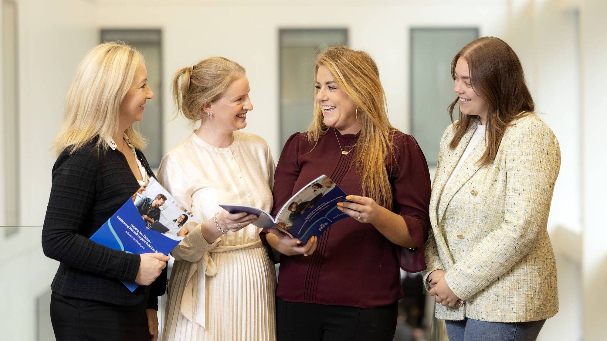 Launching Bank of Ireland’s Neuroinclusion Employer Toolkit: Helen MacNamara, head of cyber engagement, Bank of Ireland; Claire Murray, head of inclusion and diversity, Bank of Ireland; Joanne Healy, head of employee relations, Bank of Ireland; and Aoife Ogden, cybersecurity awareness specialist. Picture: Naoise Culhane 