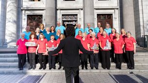 <p>​Scrubs Choir with conductor Patrick D'Alton at the launch of the Cork International Choral Festival 2026 Programme. Picture: Alison Miles / OSM PHOTO</p>