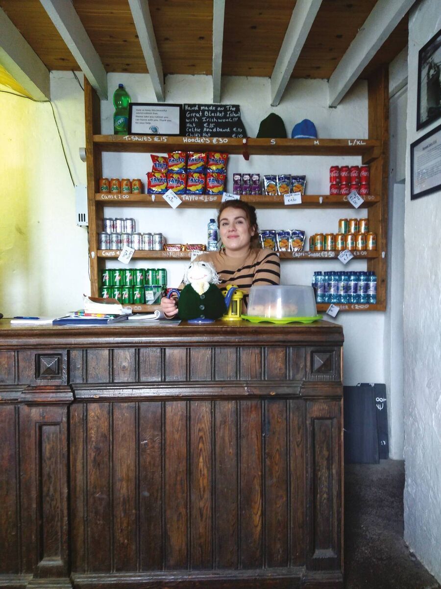 Lesley Bond during her 6 month stay as caretaker on the Blasket Islands