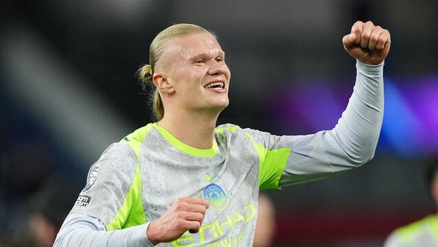 <p>TOP: Manchester City's Erling Haaland celebrates. Pic: Martin Rickett/PA Wire.</p>