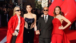 <p>(left to right) Meryl Streep, Anne Hathaway, Stanley Tucci and Emily Blunt at the Devil Wears Prada 2 European premiere in central London (Ian West/PA)</p>