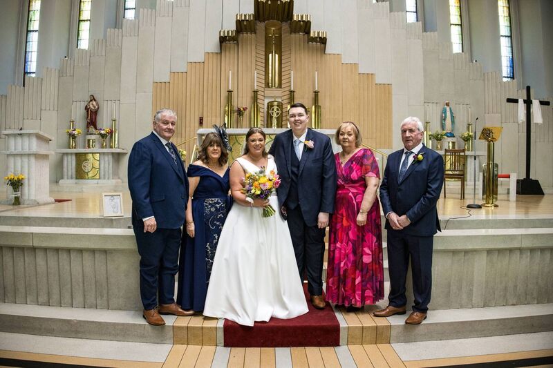 Stephanie Cotter and Ryan Ahern with Elizabeth and Aidan Cotter and Mary and Pat Ahern.