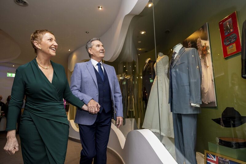 Daniel O'Donnell and his wife, Majella at the opening of the Daniel &amp; Majella O’Donnell – Music, Style &amp; Memories exhibition. Picture: Conor Healy / Picture It Photography