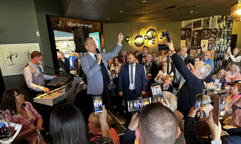 Daniel O'Donnell sings for his fans after opening his and Majella's fashion exhibition at the Museum of Style in Newbridge Silverware. Picture: Eamonn Farrell/© RollingNews.ie