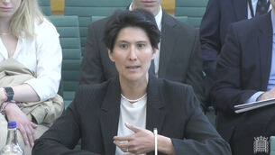 <p>Cat Little appearing before the Foreign Affairs Committee (House of Commons/UK Parliament/PA)</p>