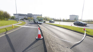 <p>The scene is currently preserved for gardaí to carry out a technical examination. Picture: Sam Boal/Collins Photos</p>