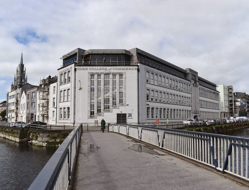 Cork College of Commerce, (now Cork College of Further Education & Training), Morrison’s Island, Cork — designed by Henry Houghton Hill, 1937 (photo: John O'Regan) with further floor added by O'Riordan Staehli architects in 2000 Cork College of Commerce, (now Cork College of Further Education & Training), Morrison’s Island, Cork — designed by Henry Houghton Hill, 1937 (photo: John O'Regan) with further floor added by O'Riordan Staehli architects in 2000