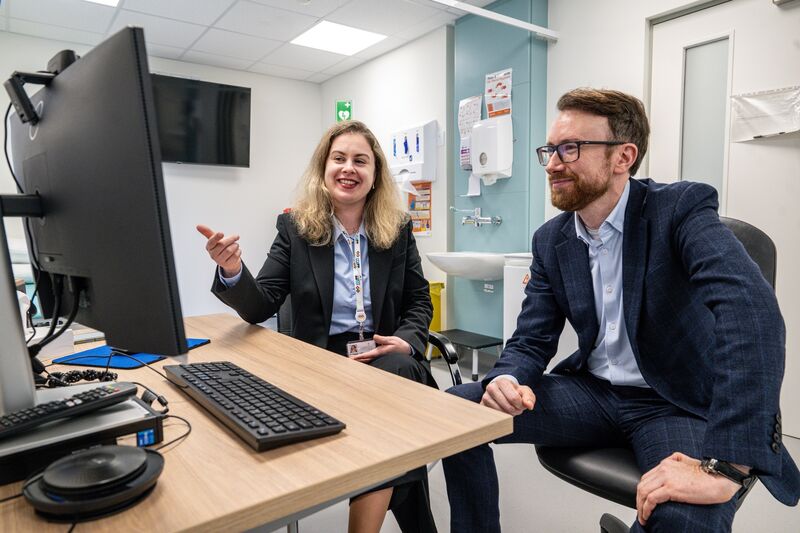 Dr Mihaela Aljboor (left) and Dr Rónán O’Caoimh (right) at the specialist memory clinic at Mercy University Hospital. Picture: Chani Anderson