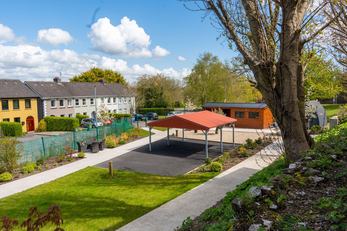 An elevated view of the Cork ARC therapy garden.