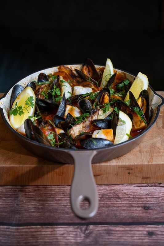 Mussels, fennel and hake stew