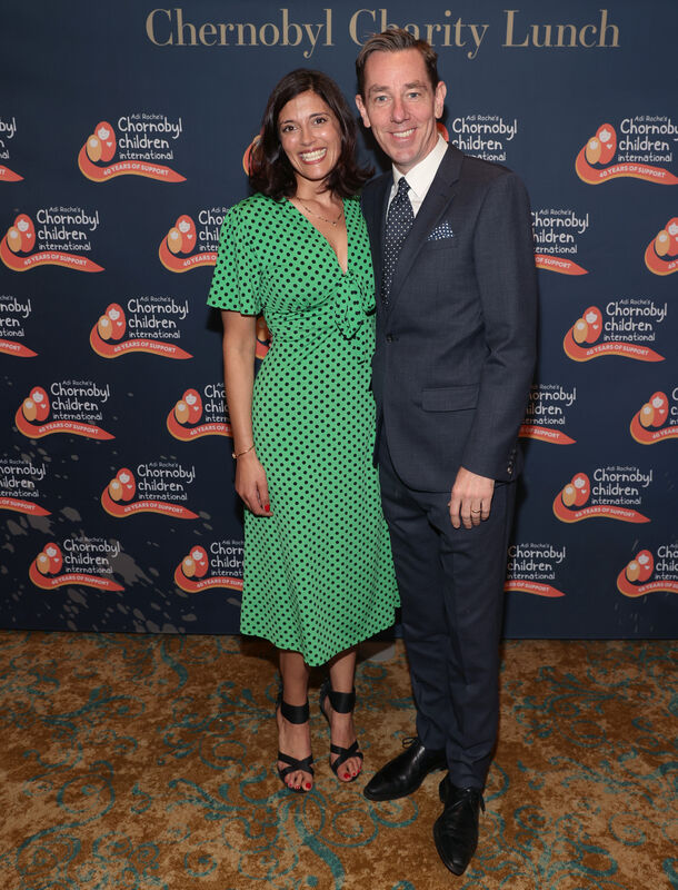 Ryan Tubridy and his wife Dr Clare Kambamettu pictured at ' Noel and Liz's Chornobyl Lunch at the Intercontinental Hotel, Dublin to raise vital funds for Adi Roche's Chornobyl International charity. Picture Brian McEvoy