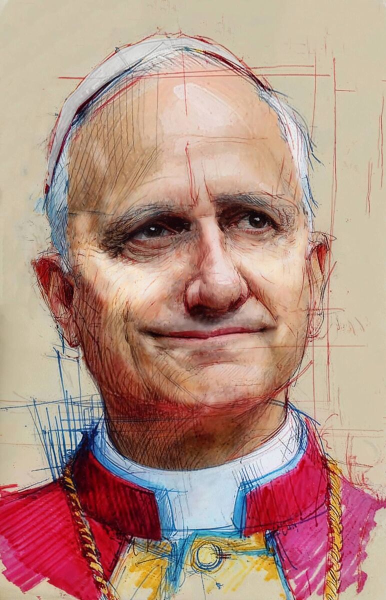 Leo XIV. Illustration: Conor McGuire