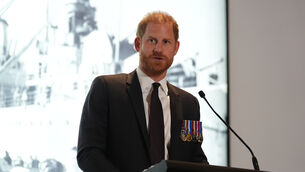 <p>Prince Harry said he was in Ukraine ‘doing the very thing that I was born to do’. Picture: Jonathan Brady/PA</p>