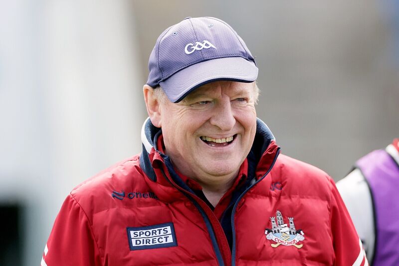 SOLID DAY'S WORK: Cork Manager John Cleary during the warm-up. PIc:INPHO/Laszlo Geczo