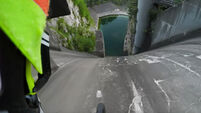 WATCH: Spine-chilling stunt sees biker ramp into dam of water