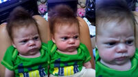 VIDEO: Frowning baby is not amused - by anything