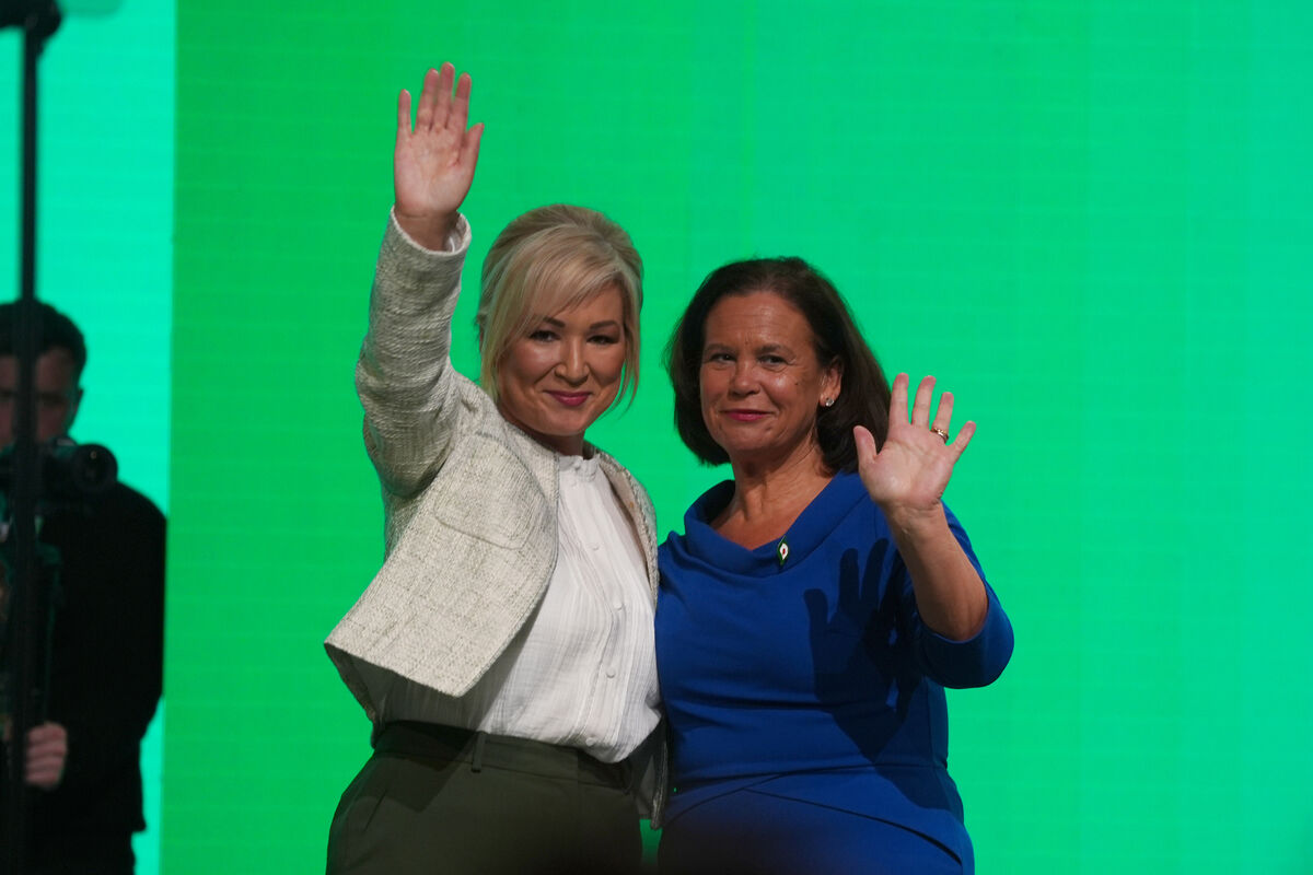 Sinn Fein leader Mary Lou McDonald (right) and Northern Ireland First Minister and Sinn Fein vice president Michelle O'Neill.