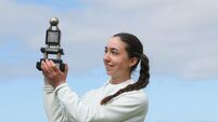 Anna Abom celebrates winning with the trophy 26/4/2026