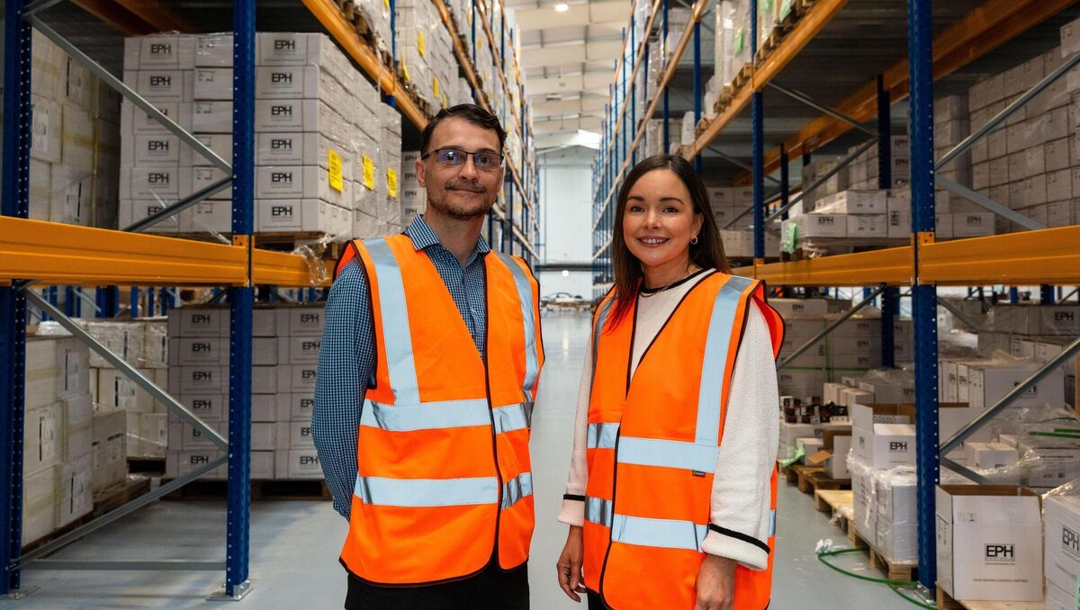 Terry Mealy, EPH marketing, and Eileen O'Brien, financial controller in the warehouse at EPH Controls. Picture: Noel Sweeney Terry Mealy, EPH marketing, and Eileen O'Brien, financial controller in the warehouse at EPH Controls. Picture: Noel Sweeney