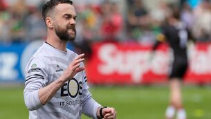 <p>Down manager Conor Laverty in Letterkenny. Pic: INPHO/Lorcan Doherty</p>