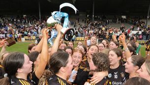 <p>CUPS UP FOR CATS: Kilkenny players celebrate after winning their Electric Ireland Minor Camogie A Final, UPMC Nowlan Park, Kilkenny. Pic: INPHO/Bryan Keane</p>