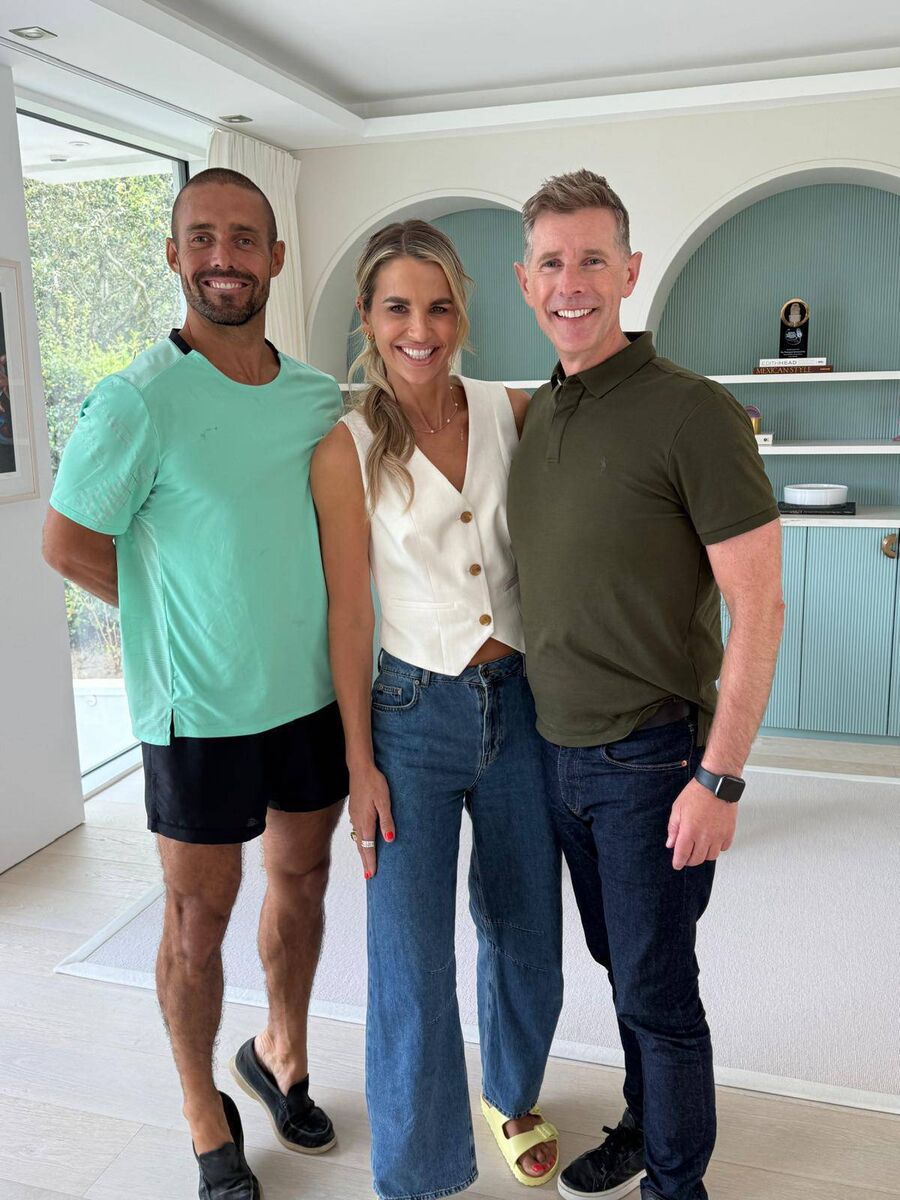 Vogue Williams and Spencer Matthews with Dermot Bannon.